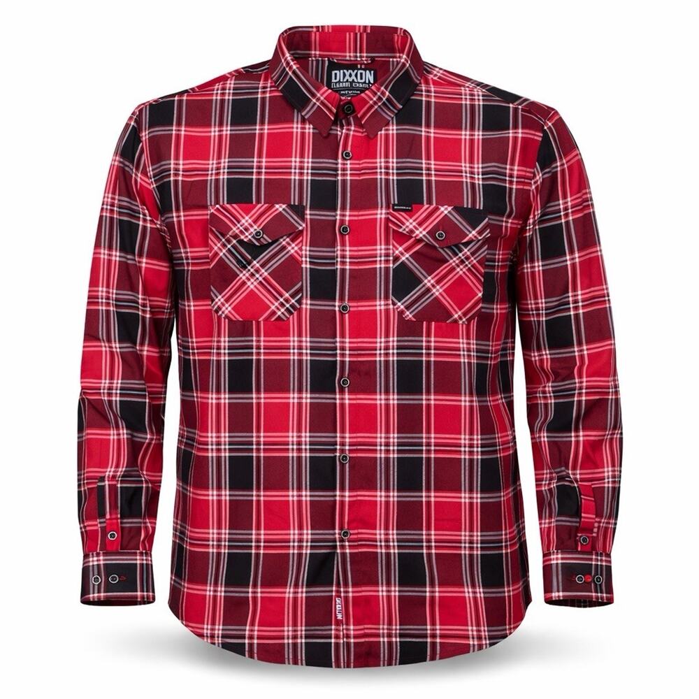 Dixxon Flannel Company Red Plaid Button Up Shirt Mens 3XL Limited Edition D-Tech